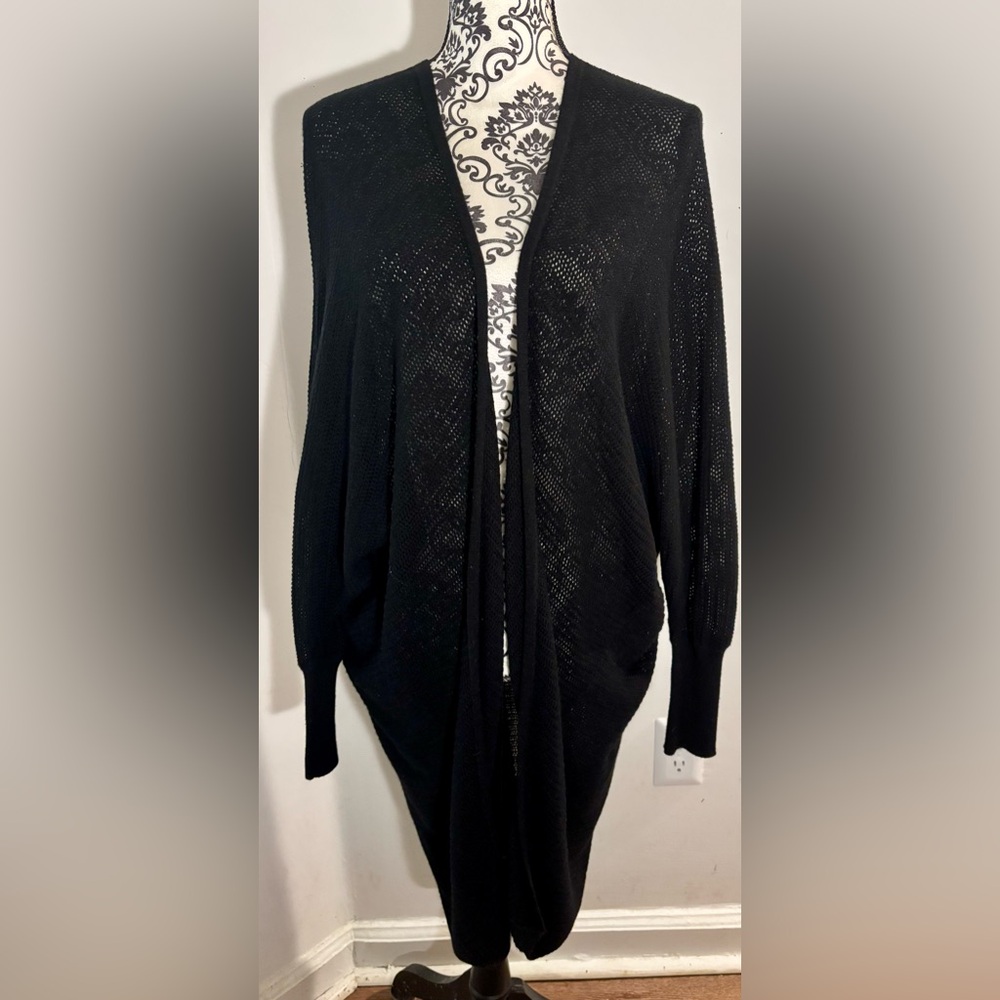 Elegant Black Open-Front Cardigan